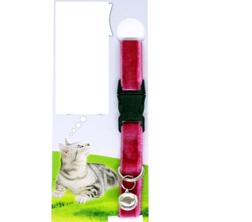 Kadife Dokulu Ayarlanabilir Çıngıraklı Kedi Tasması