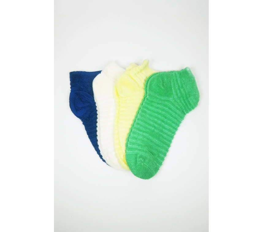 Kadın Havlu Patik Bilek Çorap Ev Çorabı 4 Çift