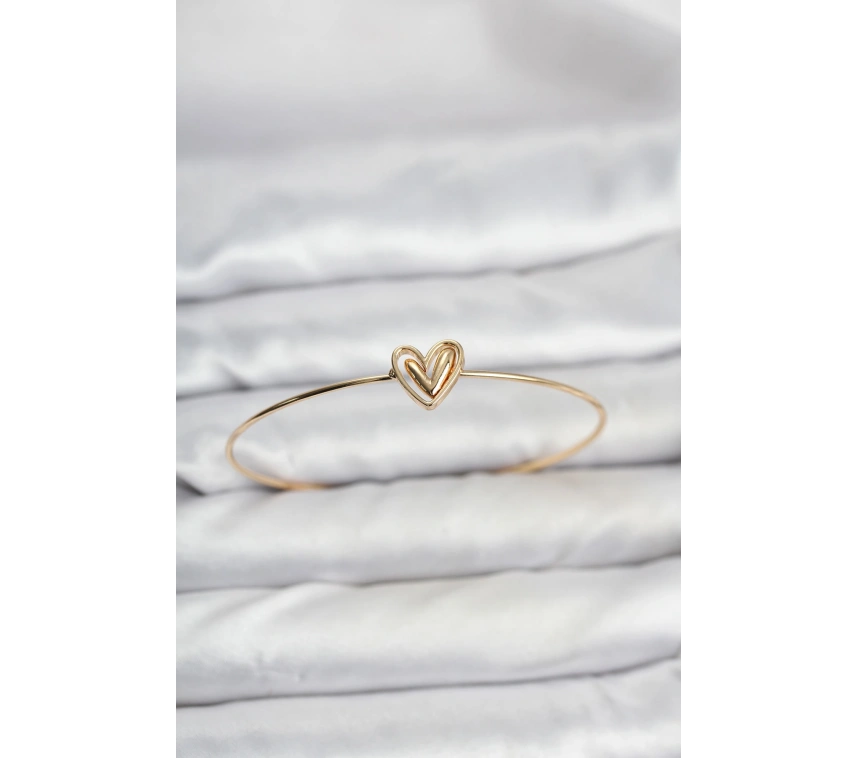 Kalp Model Gold Renk Bileklik