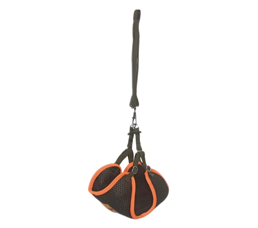 Kedi Köpek Havalı Göğüs Tasma Seti Small 32-40 cm + 130 cm Haki Turuncu