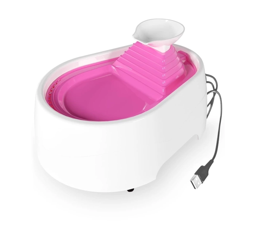 Kedi Köpek Su Pınarı Şelale 2 Litre - 5 volt ( usb'li ) Pembe