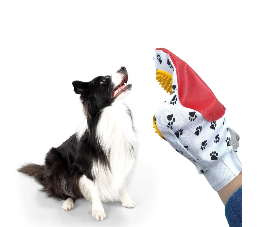 Kedi Köpek Yıkama Tüy Açıcı Düğüm Çözücü Plastik Tımar Masaj Eldiveni El Fırçası