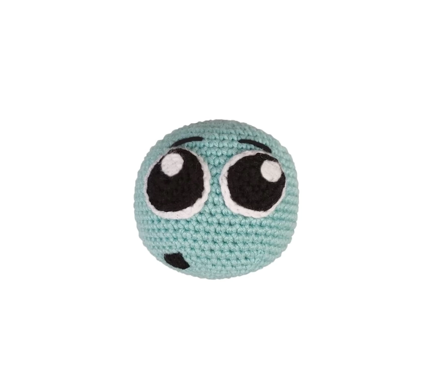 Kedi Oyuncağı Duygusal Örgü Emoji 7-7 cm Açık Mavi