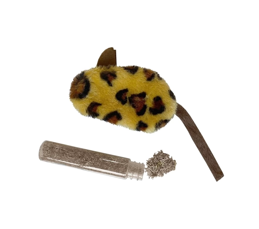 Kedi Oyuncağı Leopar Desenli Peluş Fare 6-10-18 cm