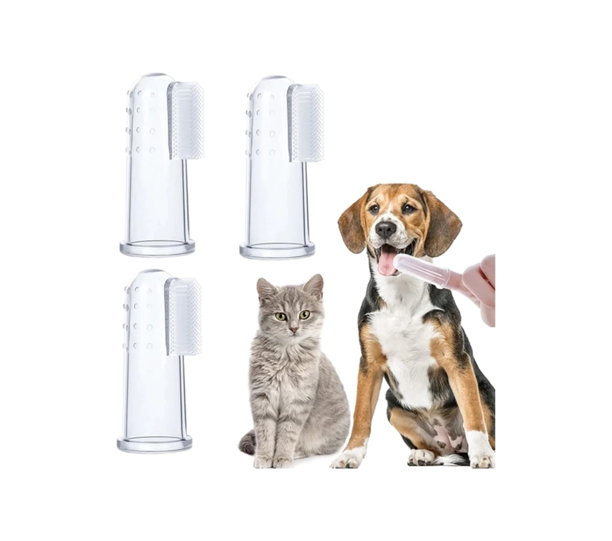 Kedi ve Köpek Parmak Diş Fırçası 5.5 cm Şeffaf