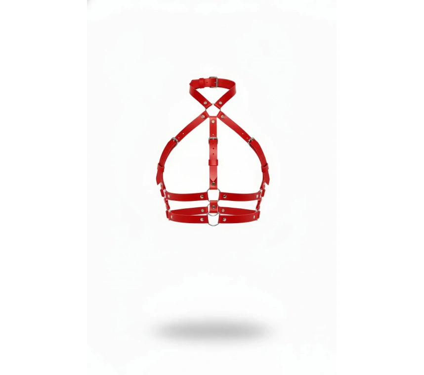 Kırmızı Kadın Kemer Çok Bantlı Deri Vücut Aksesuarı - Brf218