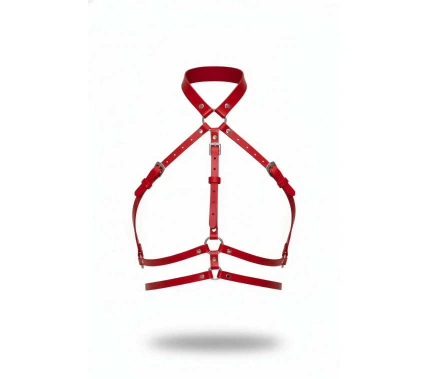 Kırmızı Kadın Kemer Deri Vücut Aksesuarı Tokalı - Brf119