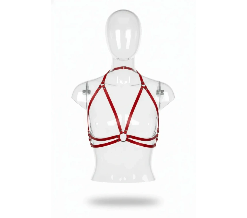 Kırmızı Kadın Kemer Suni Deri Vücut Aksesuarı - Brf200