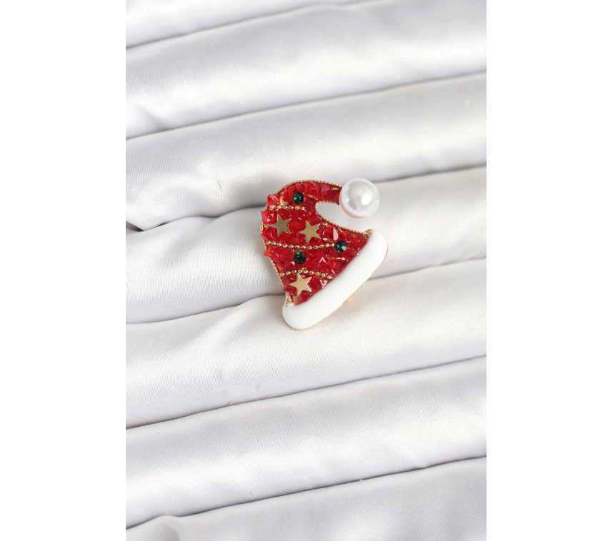 Kırmızı Şapka Model Yılbaşı Temalı Broş