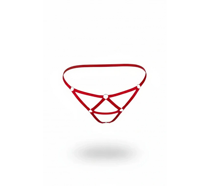 Kırmızı Tanga - Külot O Halkalı Bant Detaylı - Brf1206