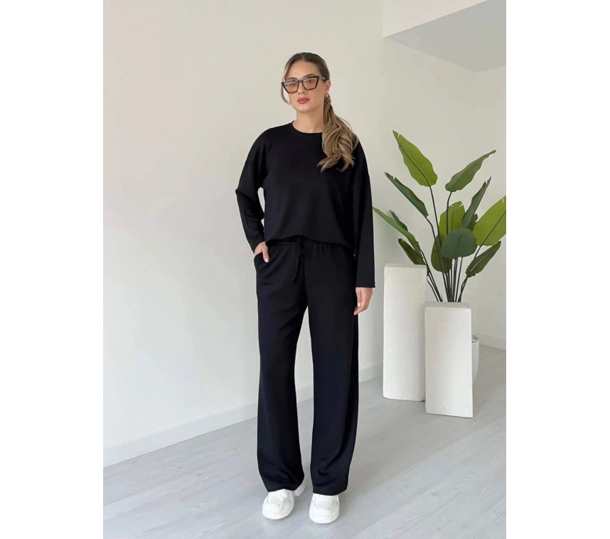 Kollu modal takım siyah