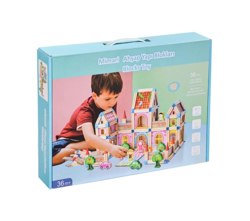 KZL-2102103 Ahşap Mimari Yapı Blokları  268 Parça