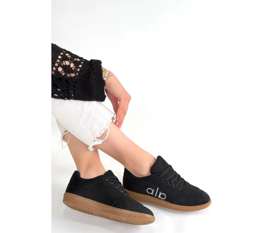 Lendo Siyah Süet Bağcıklı Spor Ayakkabı