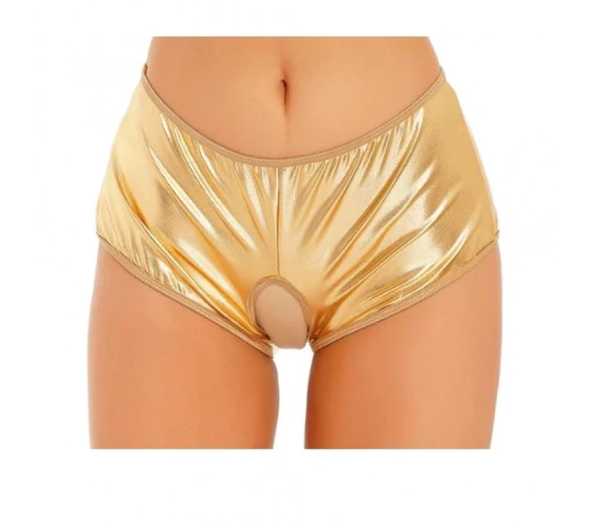 Lesca Fantezi Altın Özel Bölgeleri Açık Parlak Külot