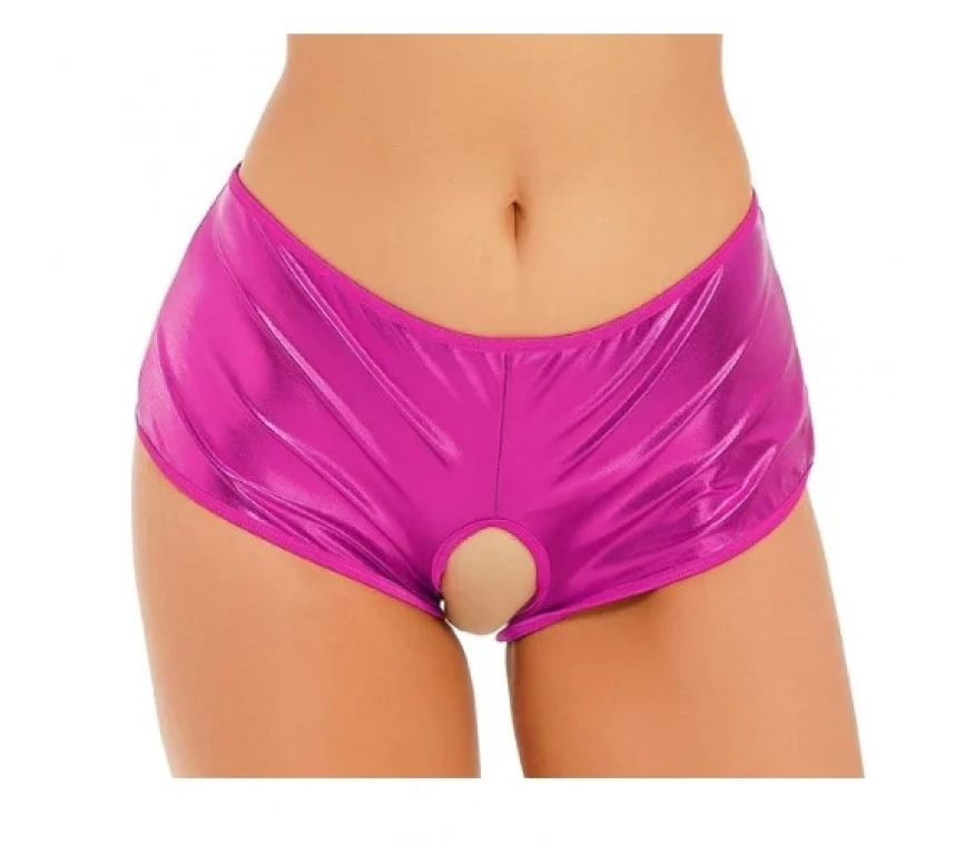 Lesca Fantezi Pembe Özel Bölgeleri Açık Parlak Külot