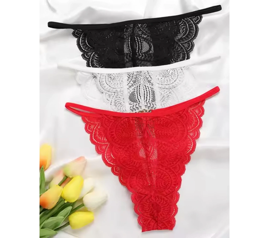 Lesca Kadın 3lü Dantel String - Tanga