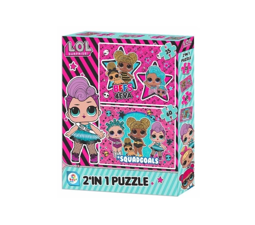 LOL7583 Laço Kids L.O.L. 2li Puzzle / 35+60 Parça Puzzle