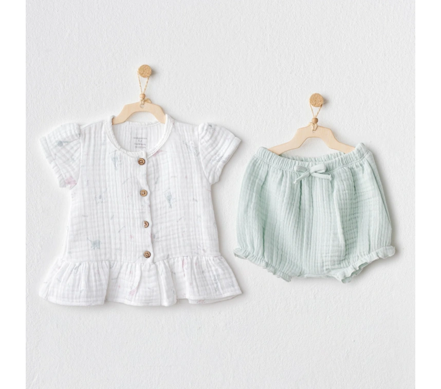 Love Family Müslin 2li Zıbın Set Mint