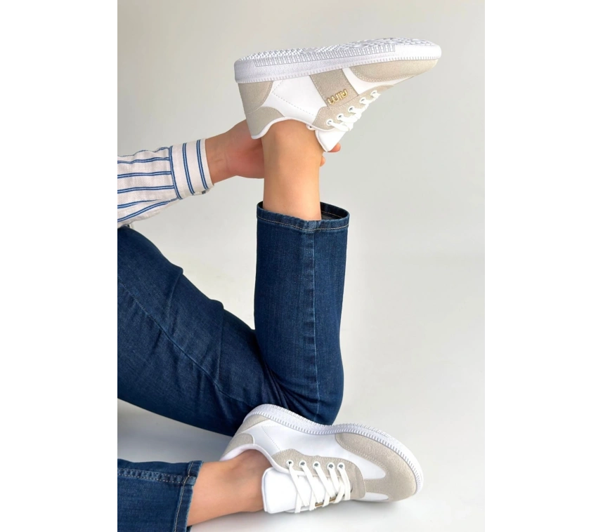 Lunga Beyaz Cilt Bağcıklı Spor Ayakkabı