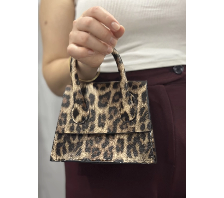 luxe leopar cilt çanta