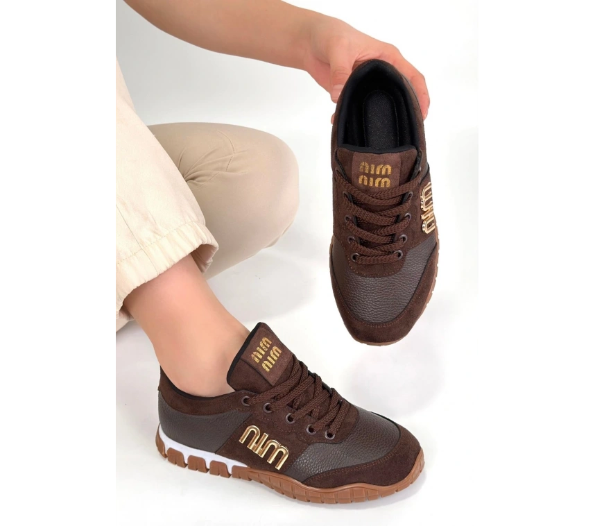 Marje Kahverengi Cilt Bağcıklı Spor Ayakkabı