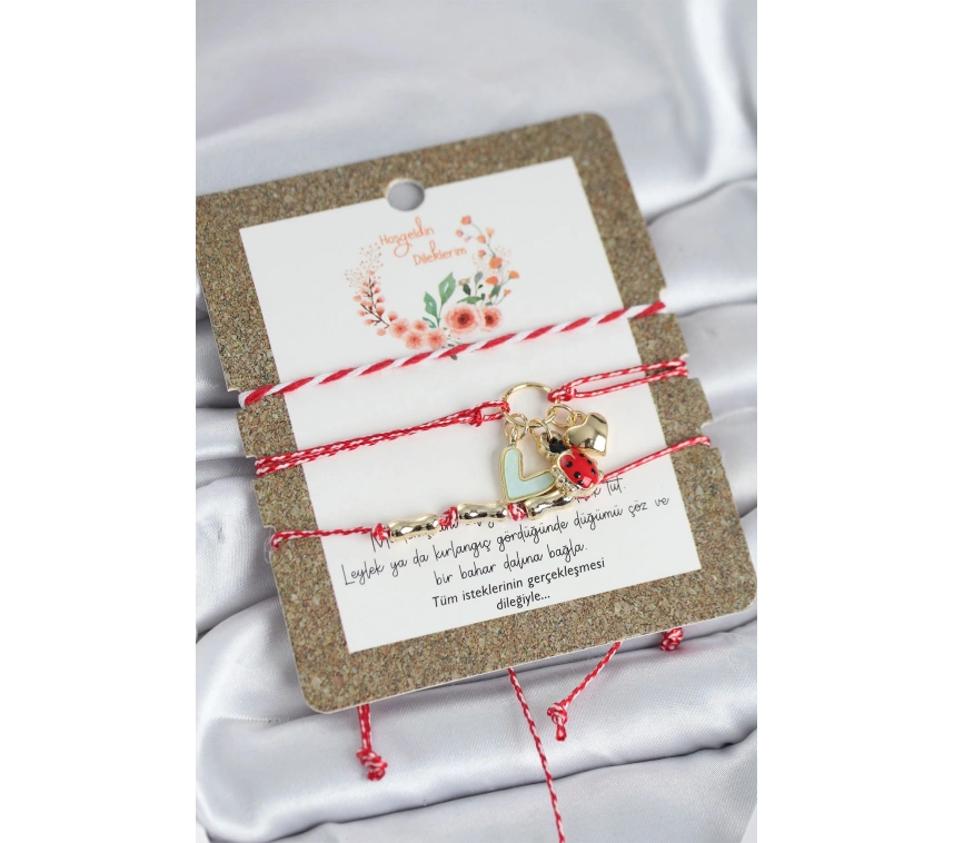 Marteniçka Bileklik 3lü Uğur Böcekli Model