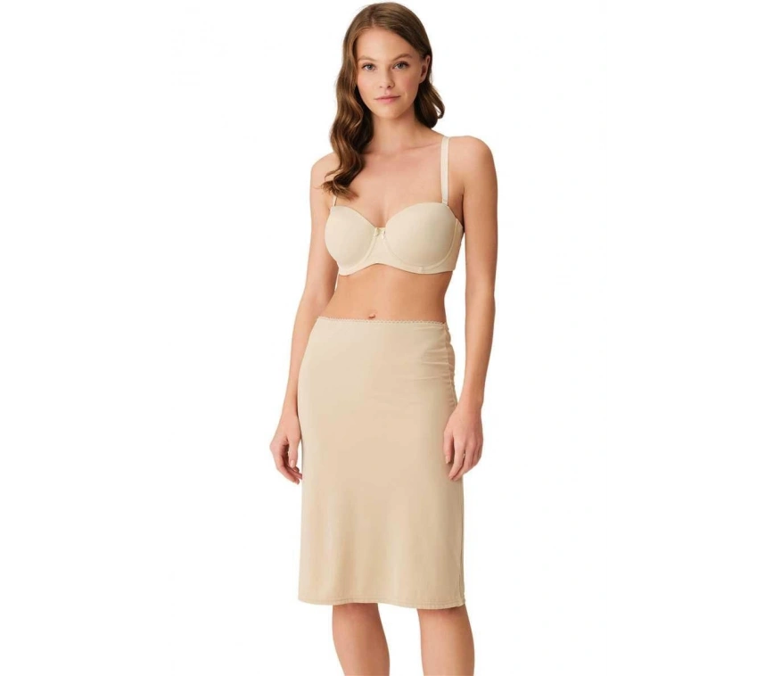 Mikropolyamid Diz Altı Uzun Etek Jüpon