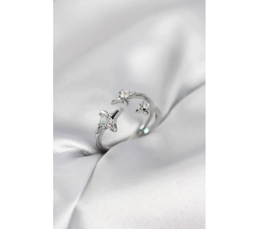 Minimal Kutup Yıldızı Model Gümüş Renk Kadın Yüzük