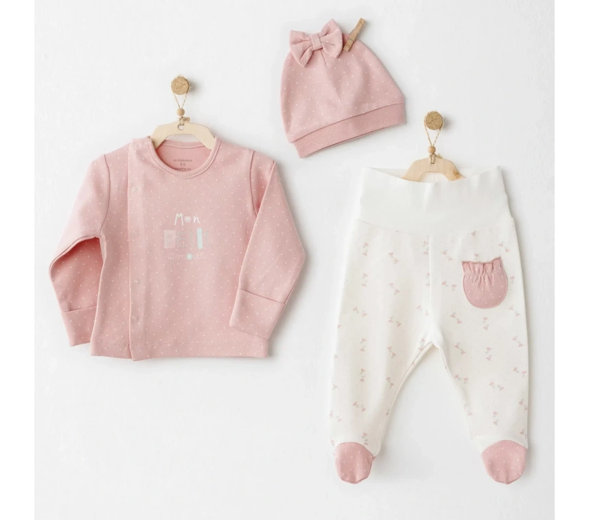 Mon Petit Amour 3lü Zıbın Takım Pink