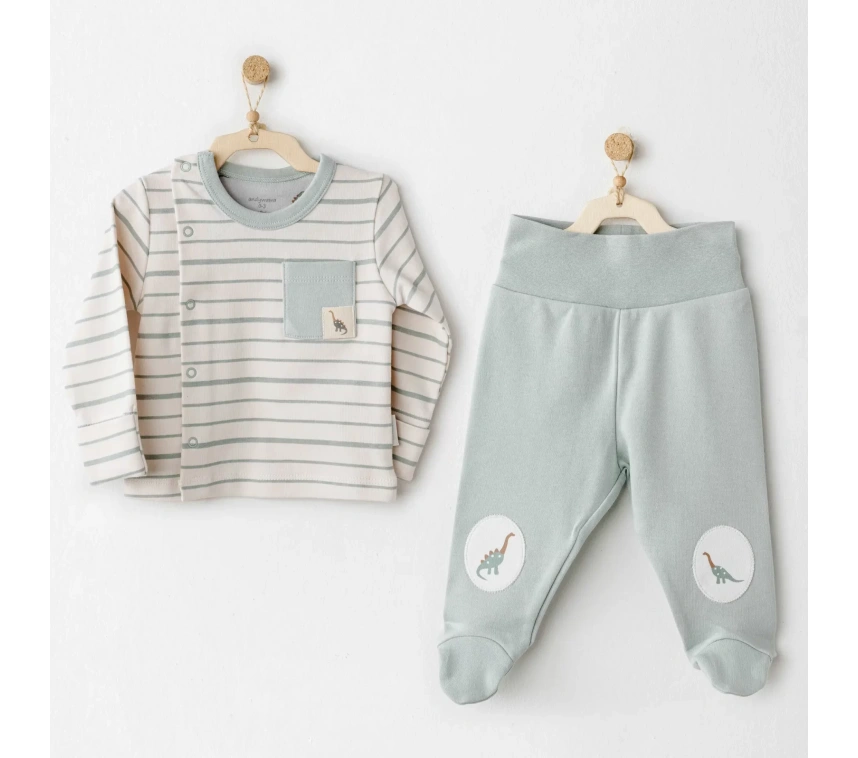 Mummy S Snuggle Saurus 2li Zıbın Takım Green