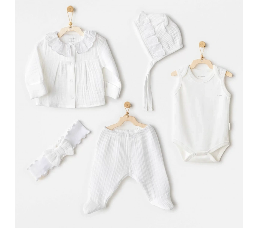 Natural Gift Müslin 5li Hastane Çıkışı White