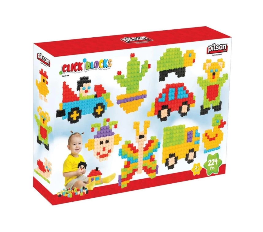 Nessiworld 03 296 Çıt Çıt Bloklar 224 Parça -Pilsan Oyuncak