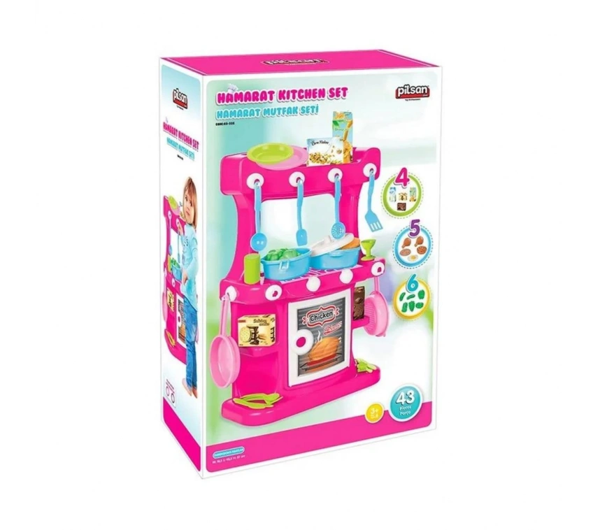 03 335 Hamarat Ayaklı Mutfak Seti Pembe -NessiWorld Oyuncak