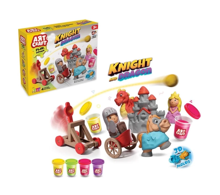 Nessiworld 03848 Şövalye ve Ejderha Oyun Hamuru Seti 280 gr -Dede
