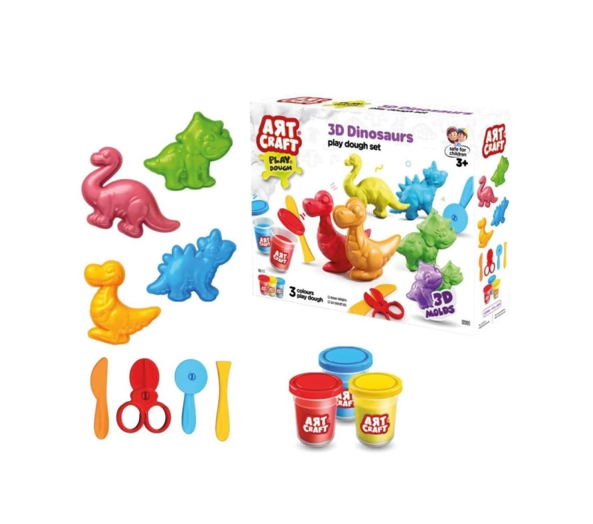 Nessiworld 03995 Art Craft 3D Dinozorlar Hamur Set 168 Gr -Fentoys