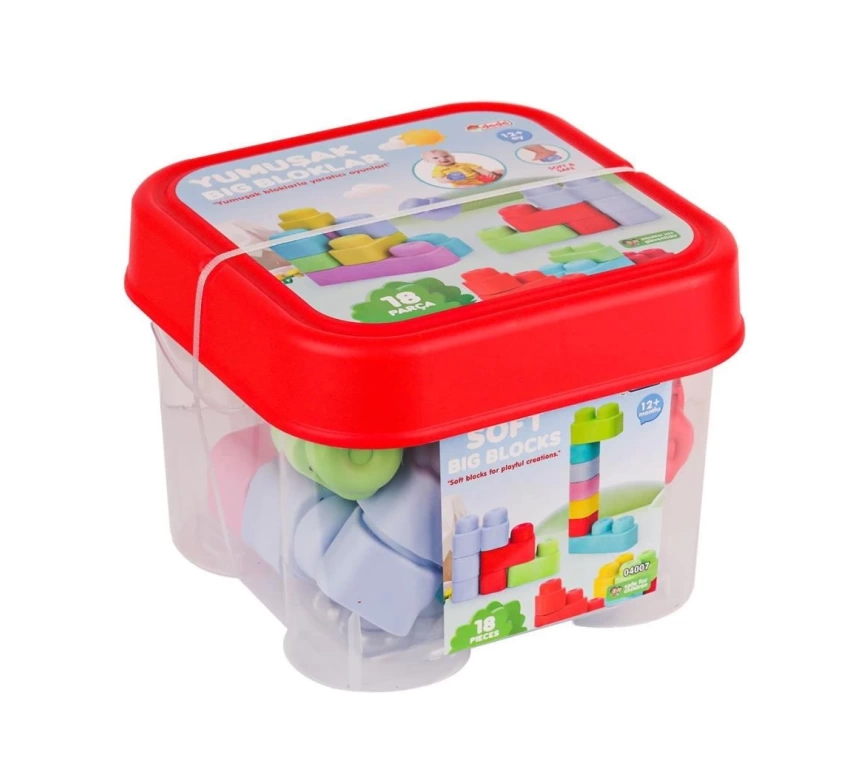 Nessiworld 04007 Yumuşak Big Bloklar Kova 18 Parça -Dede