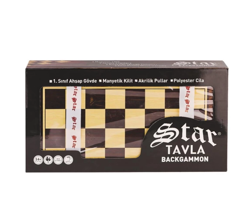 Nessiworld 1021798 Star Antik Ceviz Tavla Takımı -Star Oyun Aletleri