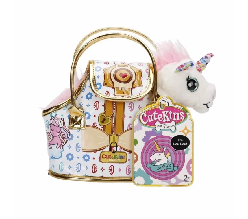 Nessiworld  10873 Cutekins Taşıma Çantalı Peluş Unicorn Lou Lou -Sunman