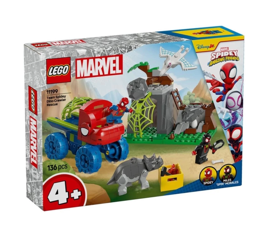 Nessiworld 11199 Lego Marvel Spidey-Spidey Ekibi Dinozor Kamyonlu Kurtarma 136 parça +4 yaş