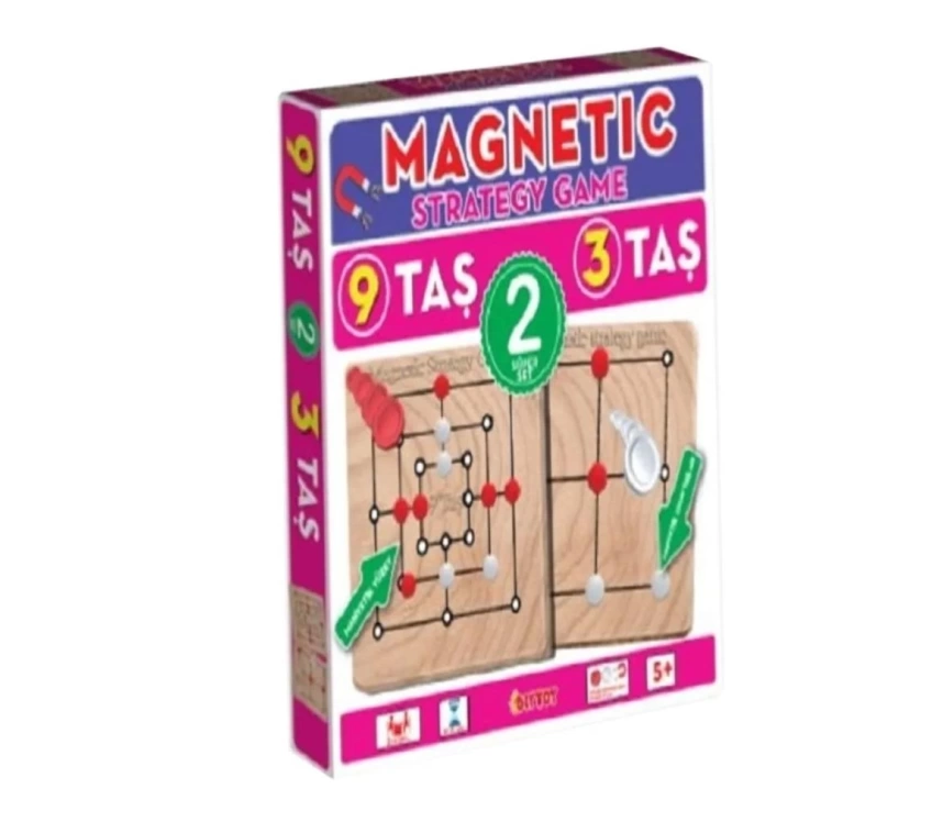 Nessiworld 1531549 Manyetik Strateji Oyunları 9 Taş+3 Taş -Dıytoy