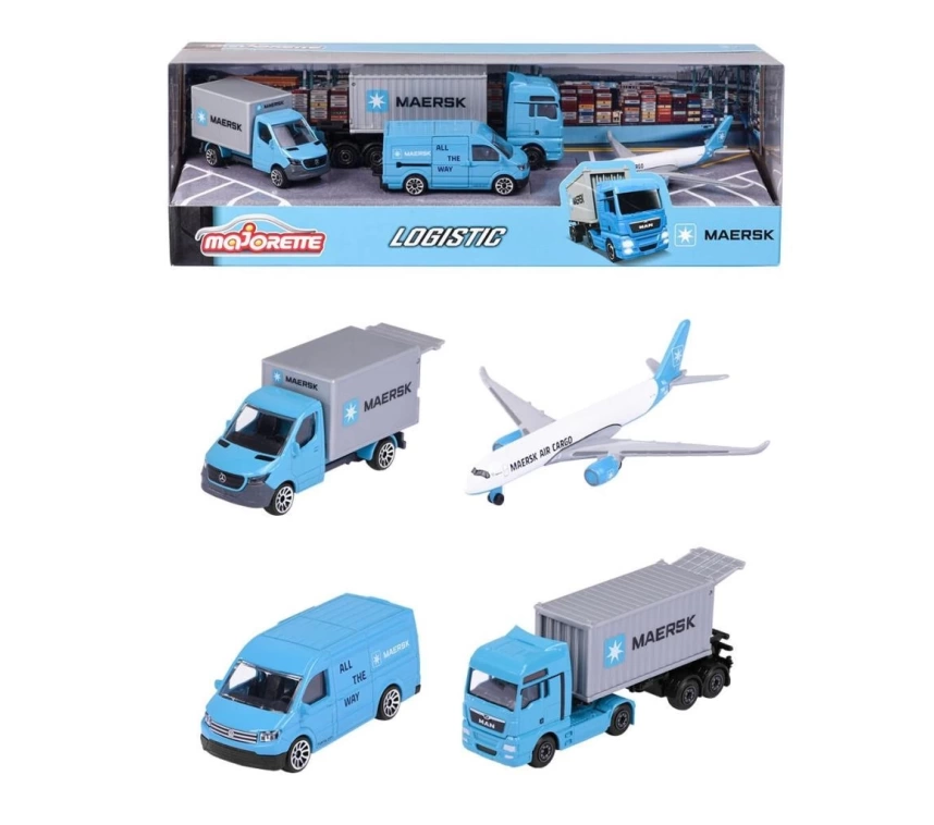 Nessiworld 212057290 Majorette MAERSK Lojistik Arabaları 4 Parça -Simba