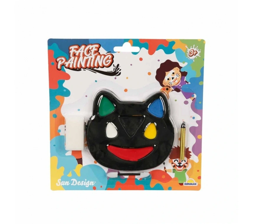 2591 NessiWorld-RST-SDN-YÜZ BOYASI 1 KALEMLİ 6 RENKLİ KEDİ ŞKL KRTL
