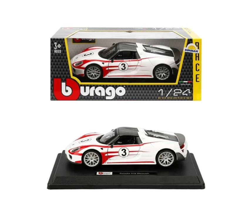 Nessiworld 28009 Burago Porsche 918 Spyder 1:24 Model Araba -Sunman