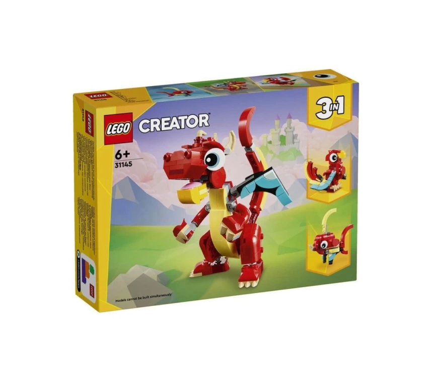 Nessiworld 31145 LEGO® Creator 3’ü1 arada Kırmızı Ejderha 149 parça +6 yaş