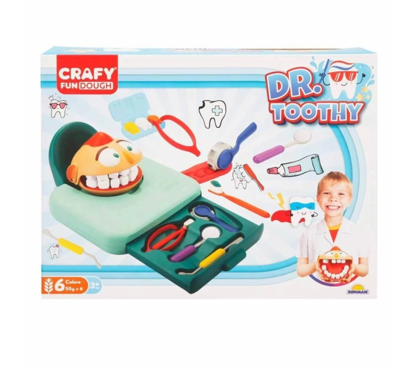 Nessiworld 3455 Crafy Dr. Toothy Oyun Hamuru Seti 15 Parça -Sunman