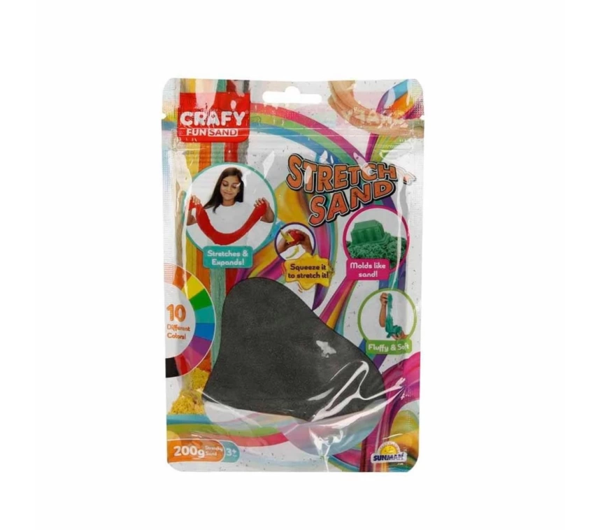 Nessiworld 3607 Crafy Streç Oyun Kumu Siyah 200 g -Sunman