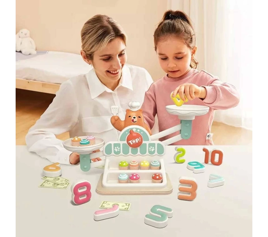 Nessiworld 3905 SUN-Ahşap Manyetik Terazi Alışveriş Oyunu