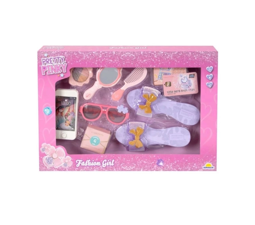 Nessiworld 4376 Pretty Pinky Kokoş Terlik Gözlük Tarak Set -Sunman