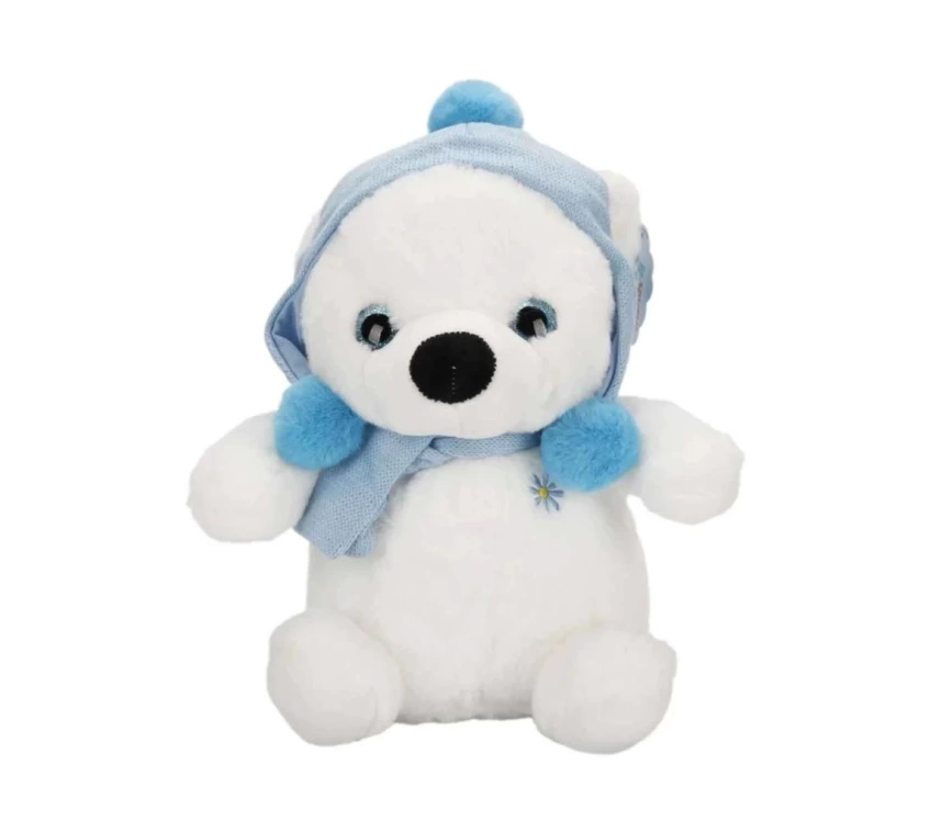 Nessiworld 4773 Şapkalı Atkılı Kutup Ayı 30 cm -Sunman