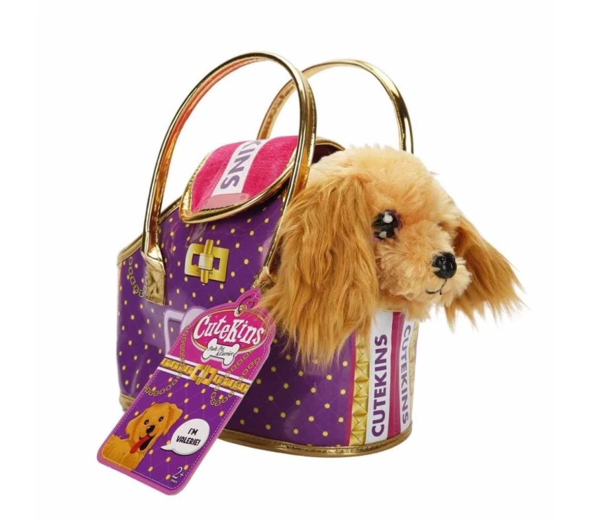 Nessiworld  50585 Cutekins Taşıma Çantalı Peluş Köpek -Sunman